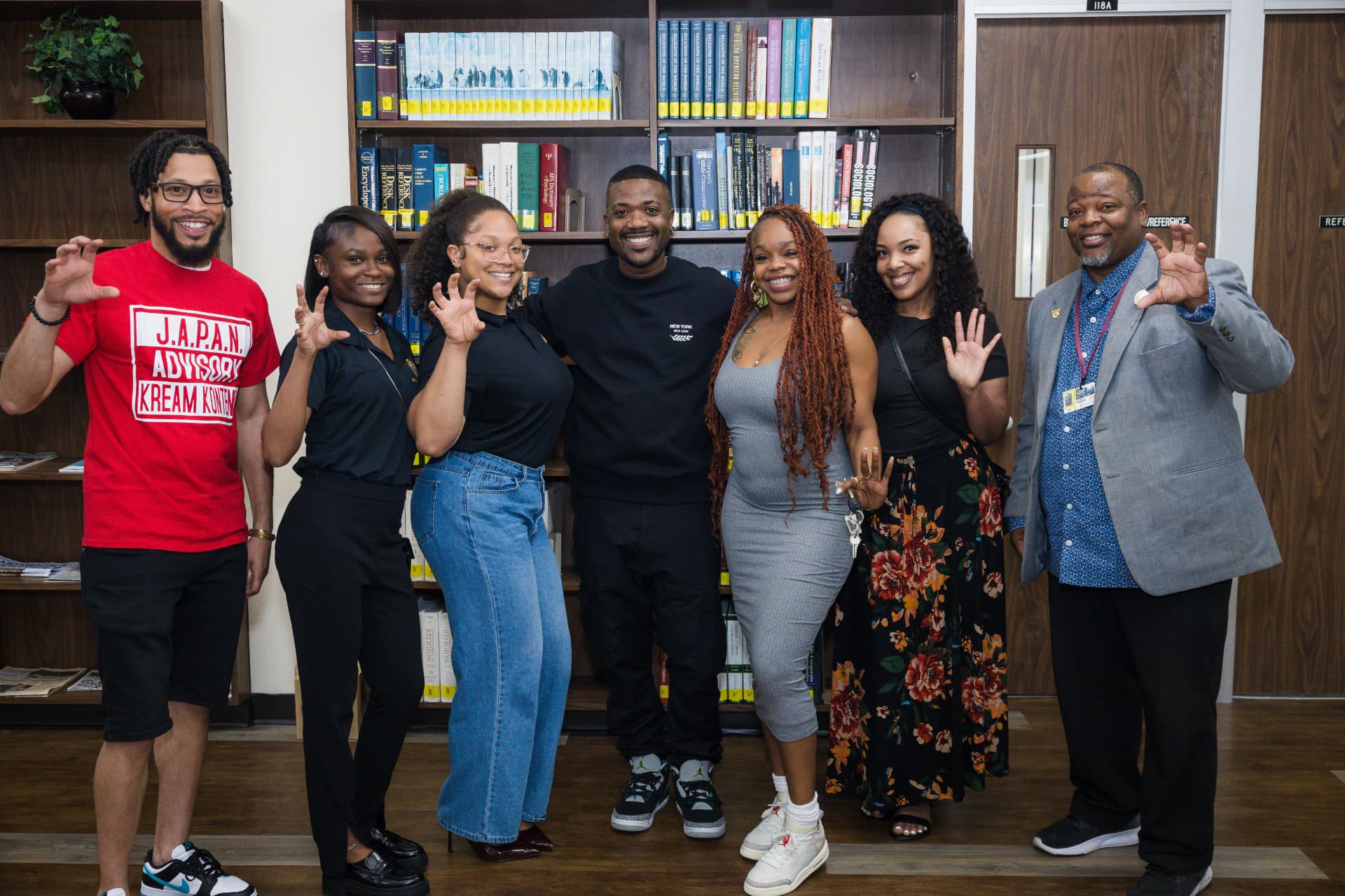 Campus leadership and staff with visiting artists